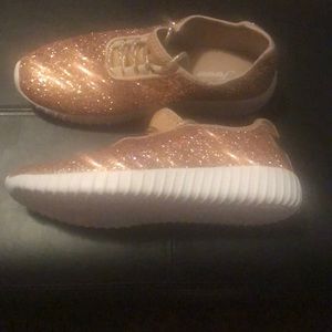 Rose gold sparkly sneakers